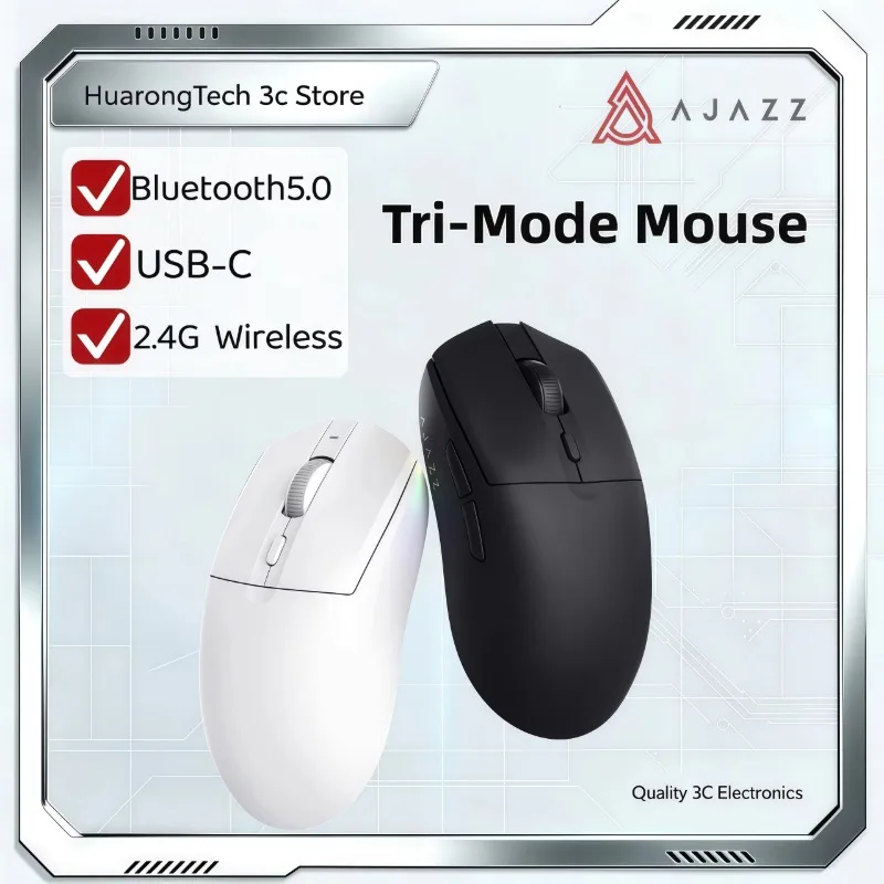 AJAZZ AJ139 V2 MC Mouse TriMode Wireless Ultra Light High RGB Magnetic Charging Dock PAW3311 Gaming PC And Office Computer