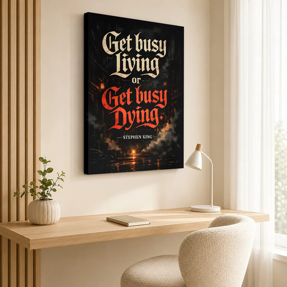 Choose Living Motivation Quote Gallery Wrapped Canvas Print Customized Photo Bold Typography Wall Art For Study Graduation Gift