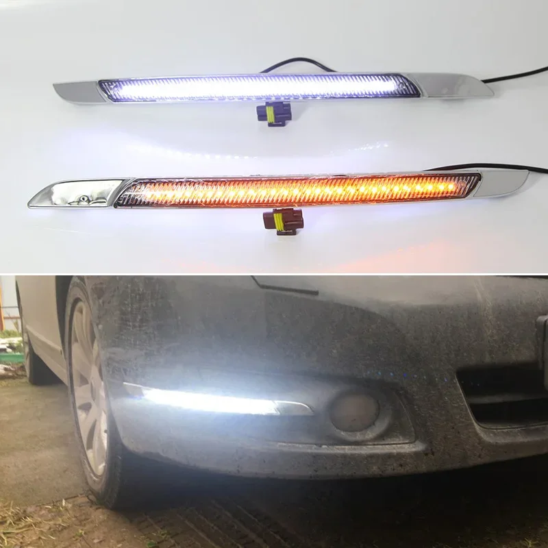 

Car LED DRL Daylights For Nissan Altima Teana J32 2008 - 2012 2013 Yellow Turn Signal Daytime Running Headlamps Driving Lamp