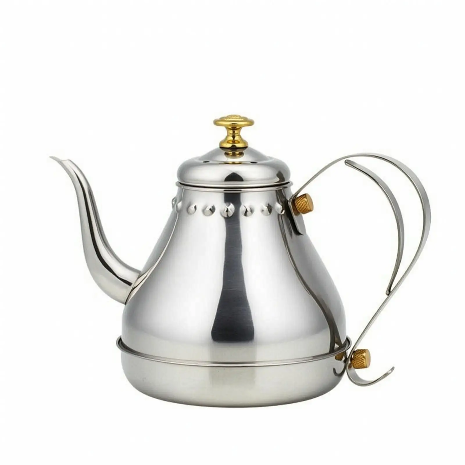 Stainless Steel Kitchen Oil Container with Curved Spout Drip Proof Kettle for Cooking Tea Coffee Pouring Pot