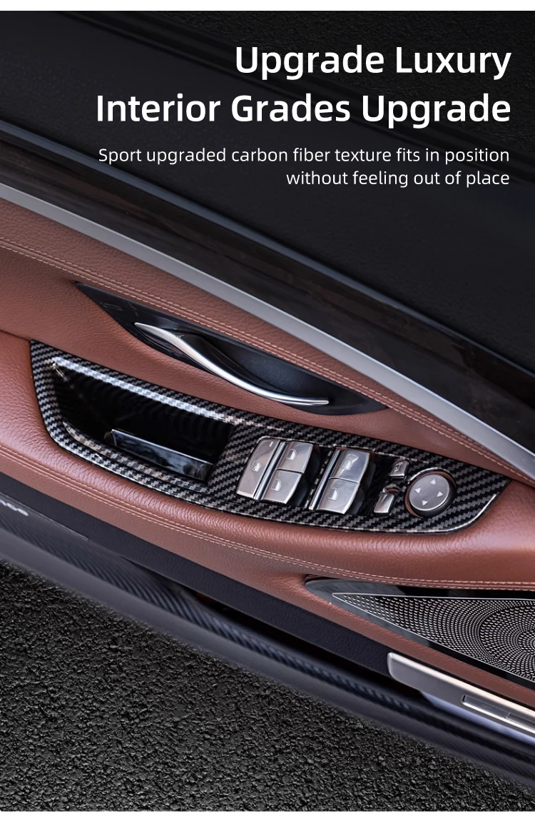 Für BMW 5er F10 2011-2017 LHD Carbon Faser Auto Tür Innen Griff Panel Trim Abdeckung Innen Schutz aufkleber Zubehör – Detail 9