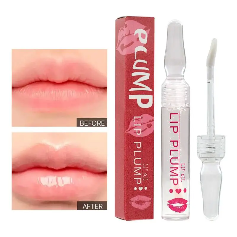 Lip Plumper Gloss Clear Crystal Jelly idratante Lip Oil Plumping Lip colorato riducendo le linee delle labbra cosmetici impermeabili per lucidalabbra