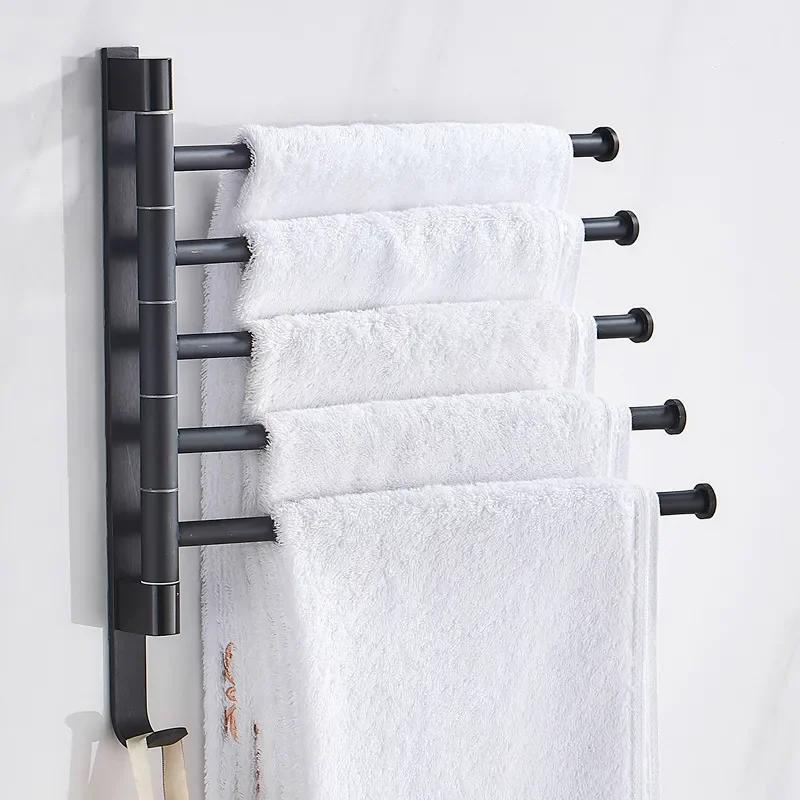 

Rotatable Wall Mounted Rack for Bathroom, Towel Holder, Kitchen Shelf, Bathroom Accessories, No Punch, 2 Bar, 3 Bar, 4 Bar