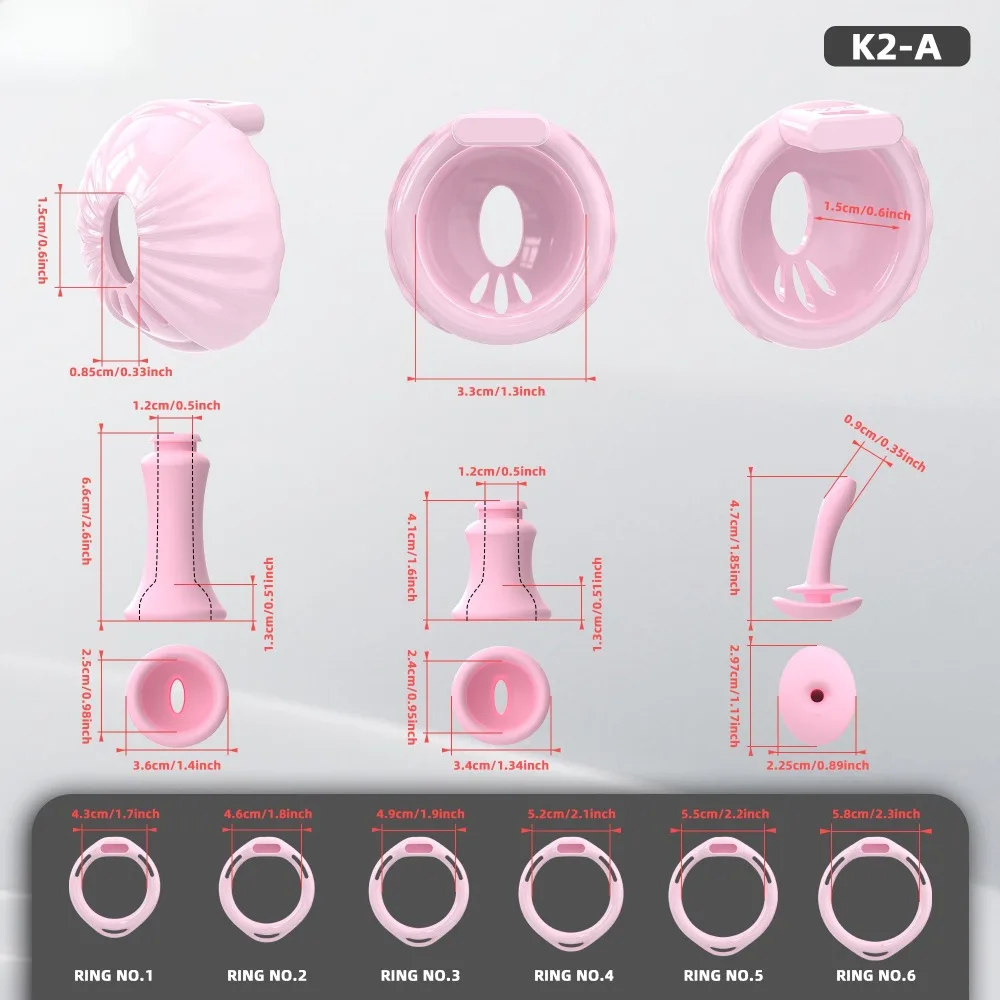 قفص العفة الصغيرة مع 6 حلقات القضيب ABS قفص القضيب سيسي الإحليل العفة قفل مع القسطرة BDSM ألعاب الجنس الكبار للرجال #6