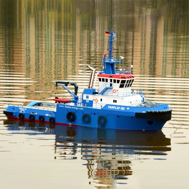 

1/50 RC Port Ship Tug Model LED Light Sprinkler Glass Fiber Reinforced Plastic Hull Finished Ship Model