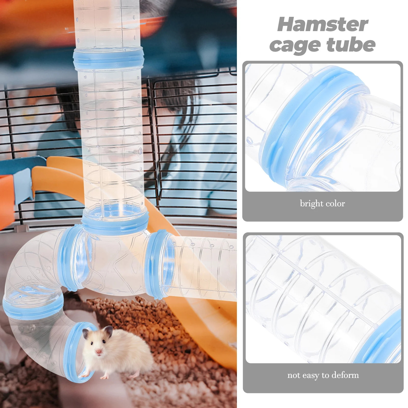

2Sets Adventure External Pipe DIY Hamster Cage Tube Connector Kit Expand Habitat for Hamsters Squirrels Hedgehogs