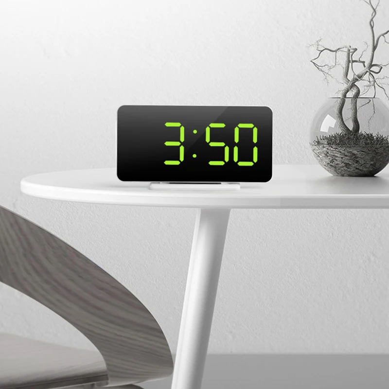 Natural Alarm Clock for Bedroom Night Silent Led Alarm Clock Luminous Desk Decoration Budzik Elektroniczny Alarm Clocks Ornament