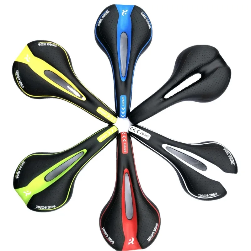 

280*145mm Bicycle Saddle Bike Seat Road Cycling PU Leather Sponge Saddle Urban Commuting Bike Red and Black Soft Seat