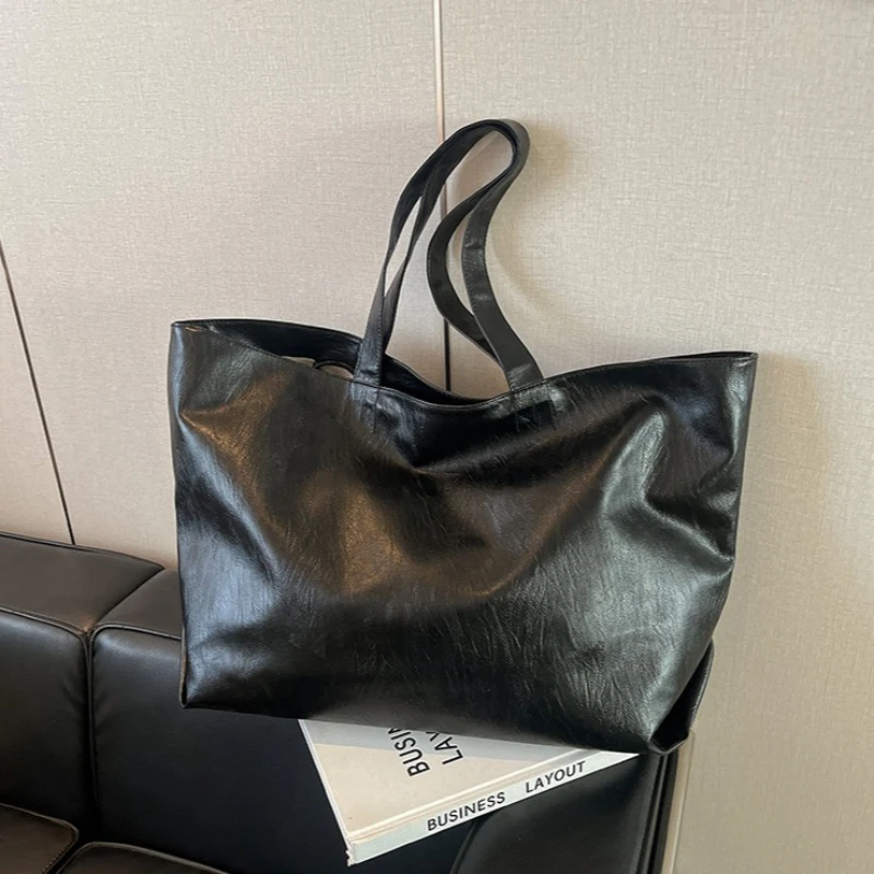 حقائب يد كلاسيكية بسيطة للنساء حقيبة كتف عصرية ذات سعة كبيرة حقيبة تسوق حقائب فئة للفتيات حقائب مصممة 가방 #6