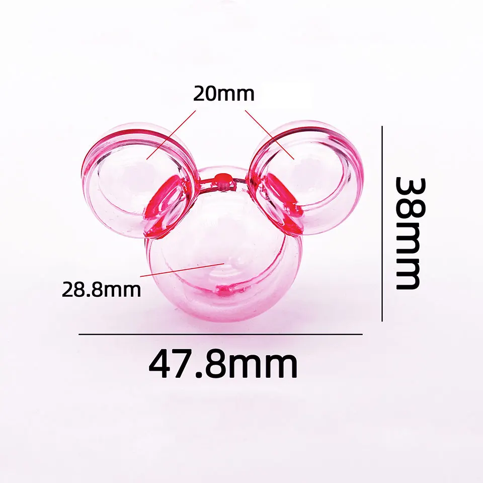 Kawaii Transparent Half Mouse Head Beads For Jewlry Making DIY Decorations Beadable Pens Phone Chain Keychain Hair Accessories