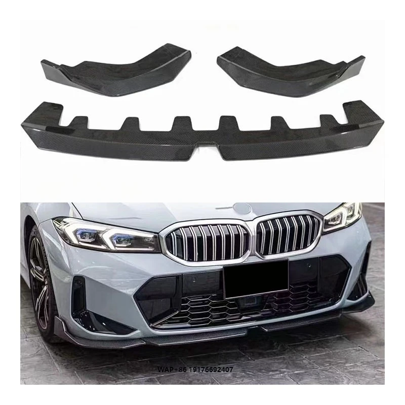 

For 3 Series G20 G28 2023 Dry Carbon Fiber MP Front Bumper Lip Diffuser Spoiler Bolt-On Universal Fitment