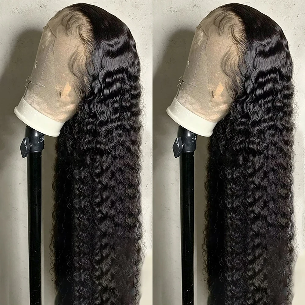 40-50 Zoll Deep Wave Lace Front Perücke 13x6 HD Transparente Lace Frontal Echthaarperücken 360 Full Lace Remy Lockenperücke für Frauen 250% Dichte 13x4 Brasilianisches Echthaar Natur Schwarz