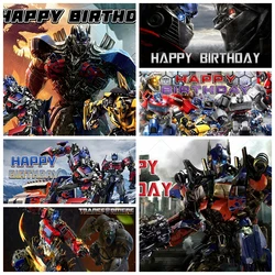 Transformers Party Backdrop Boys Children Birthday Decorations Surprise Party Photo Backgrounds For Photographs Bumblebee Banner