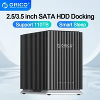 ORICO 5 Bay Hard Drive Docking Station 3.5 Inch HDD Case SATA To Type-C HDD Personal Storage 12V 10A Power With Cooling Fan