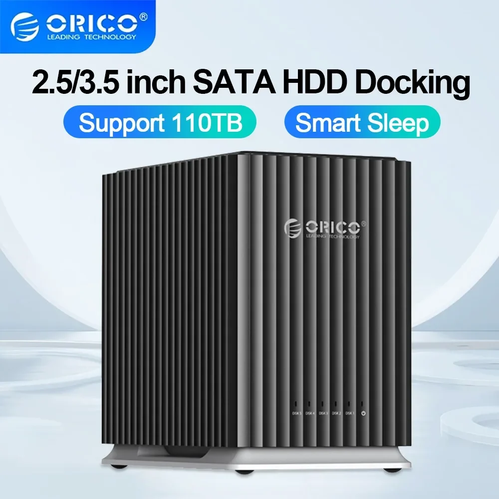 ORICO HDD Docking Station 2/5 Bay SATA To Type-C HDD Clone Docking Station for 2.5/3.5'' SSD HDD Case External Hard Drive Case