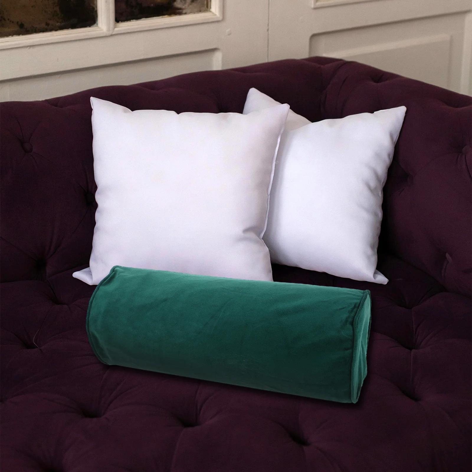 

Neck Pillow Cover 40X15Cm Zippered Round Cushion Case For Zippered Pillowcase Set Travel Home Sofa Bed Yoga Bolster