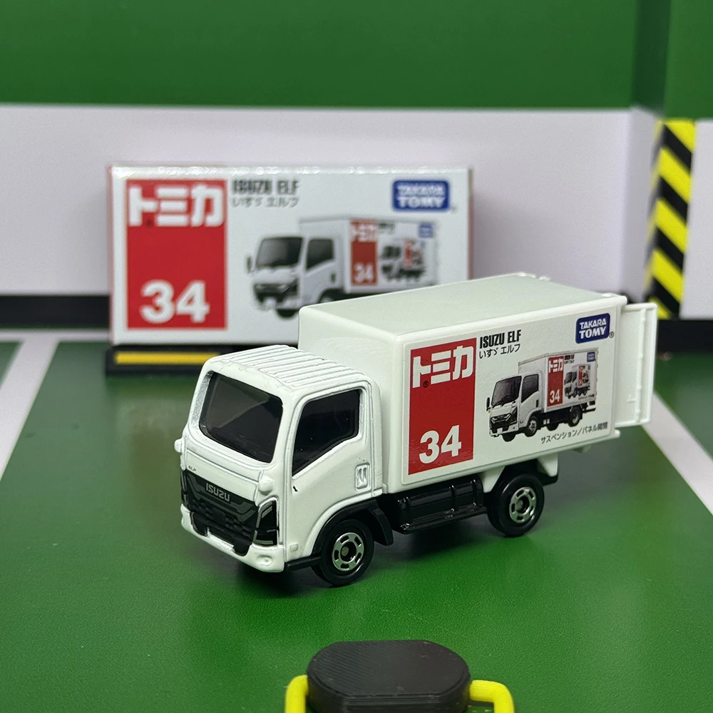 Takara Tomy Tomica No.34 Isuzu Elf fundición a presión aleación estática coche modo colección exhibición niño juguete para regalo