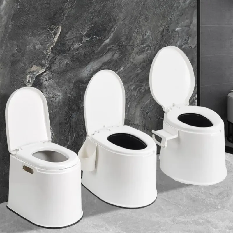 Commode Chair Portable Toilet Adjustable Height Foldable Potty with Anti Odor Bucket Heavy Duty for Elderly Home Care