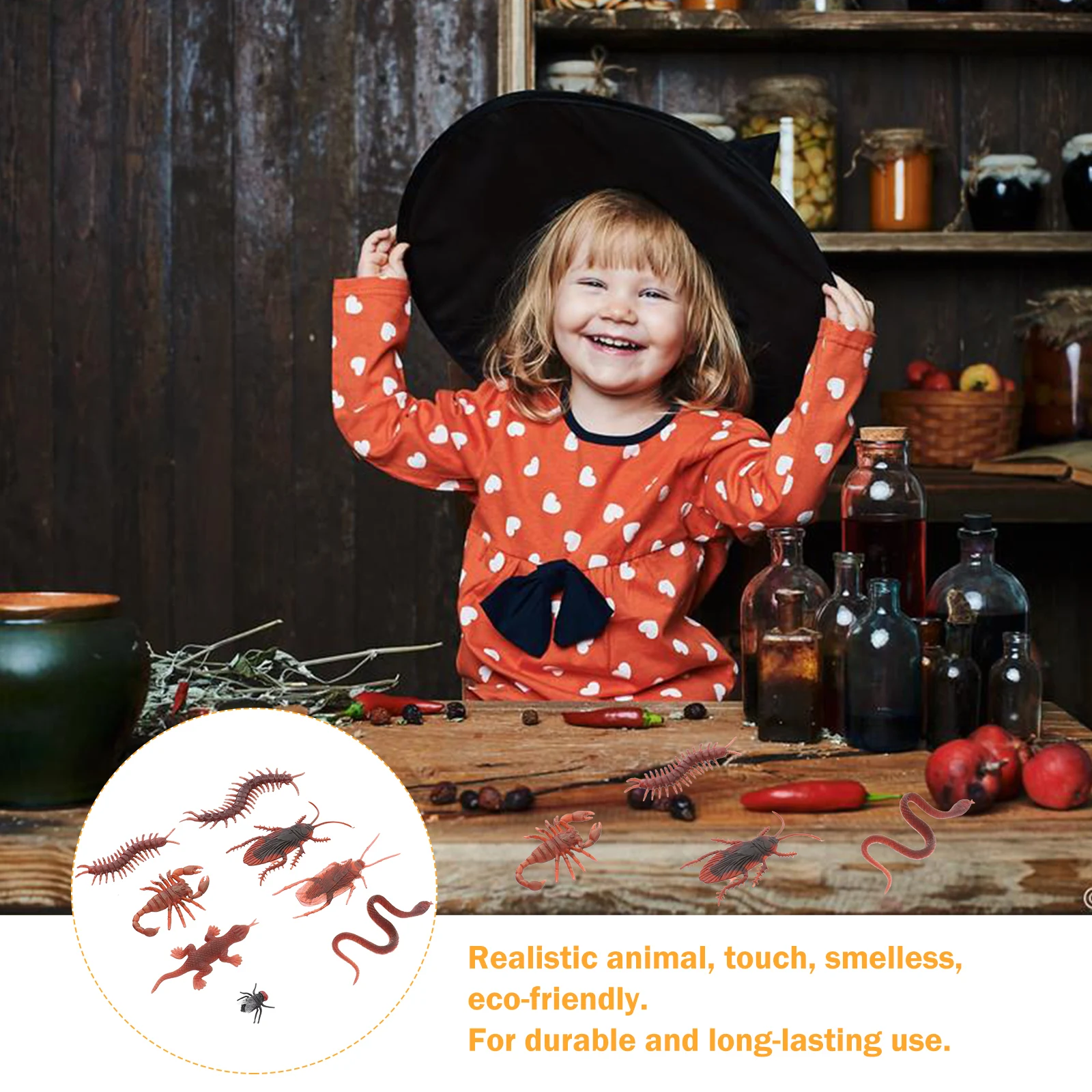 

80Pcs Plastic Realistic Fake Bugs Insects for Halloween Prank Simulation April Fools Day Gecko Decoration Gecko Toy