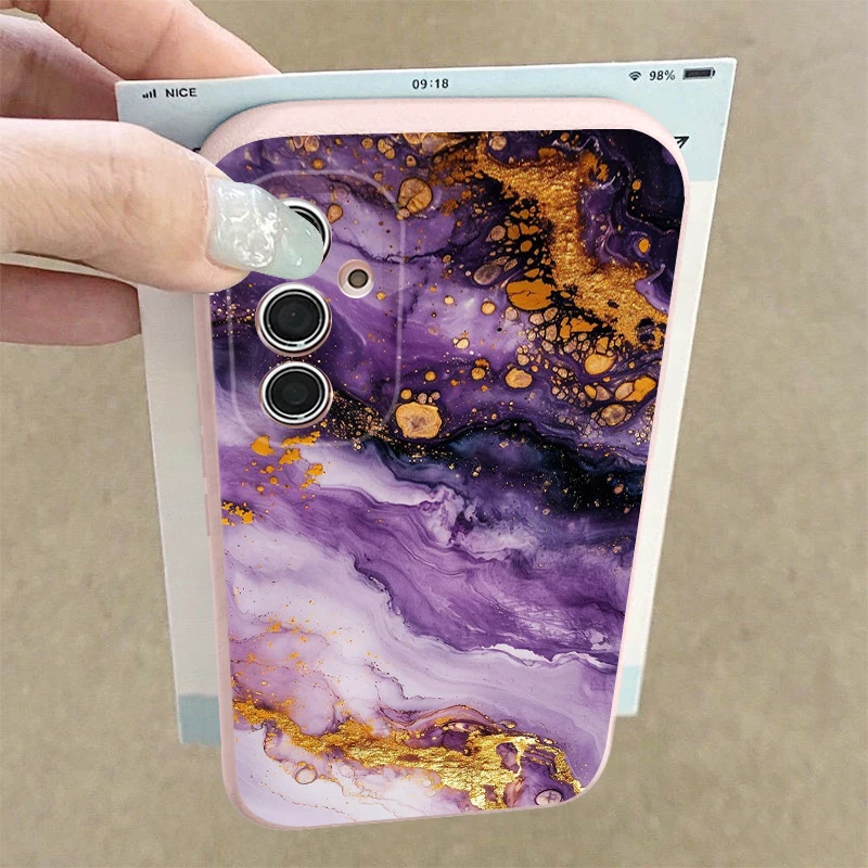 Marble Pattern Case For Samsung Galaxy S25 FE S26 S24 S23 S22 Ultra A57 A37 A56 A17 A16 A55 5G Leather Texture TPU Phone Cover