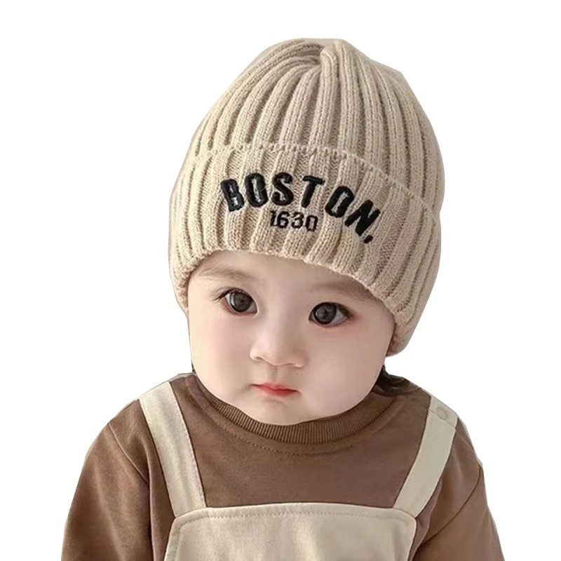 Gorro infantil outono inverno malha chapéus meninos meninas gorro quente à prova protetores ouvido infantis