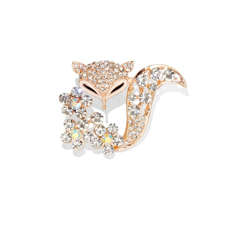

Luxury Crystal Fox Brooch Unisex Glamorous Elegant Animal Rhinestone Pin Suit Jewelry Stylish Fashion Accessory Women Gifts 2025