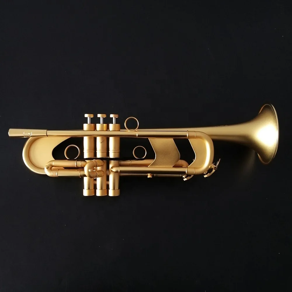 

Heavy Bb Brush Gold Trumpet Good Quality Musical Instruments From China Factory