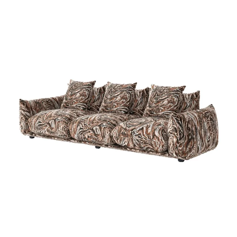 Italian minimalist jacquard bread sofa, floor-to-ceiling three-person combination