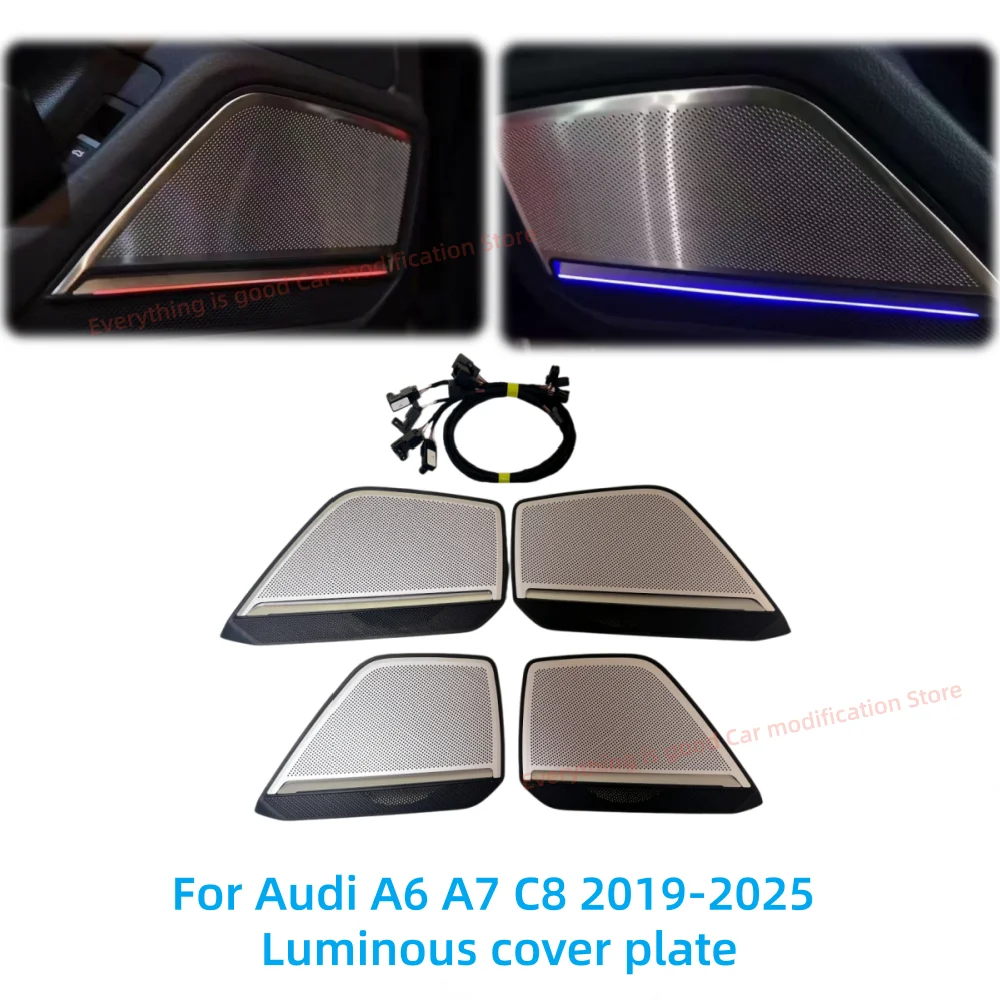 Car accessories For Audi A6 A7 C8 2019-2025 LED Atmosphere Lamp Automotive interior lighting upgrade Luminous horn cover plate