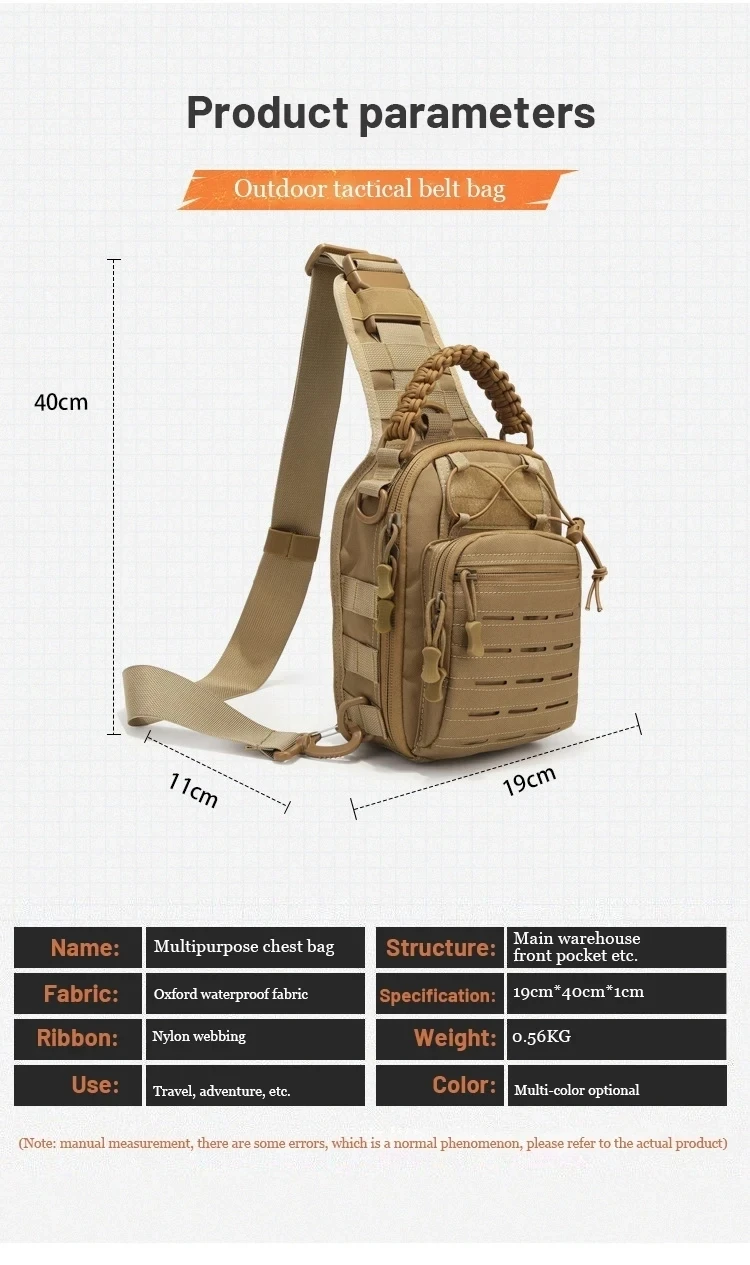 New Men Shoulder Bags Chest Bag Multifuncional Crossbody Bags Travel Sling Bag