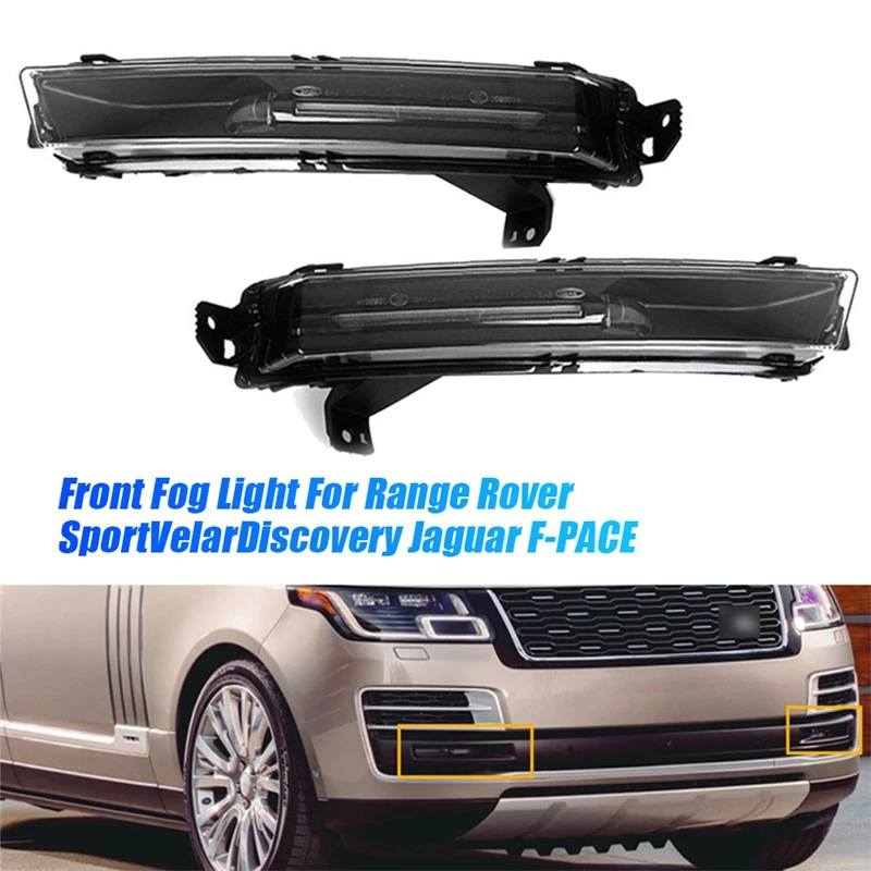 1Pair Front Bumper Fog Light LR082056 LR082053 For Land Rover Sport Discovery 5  Velar 2017-2023 Fog Lamp Assembly Parts