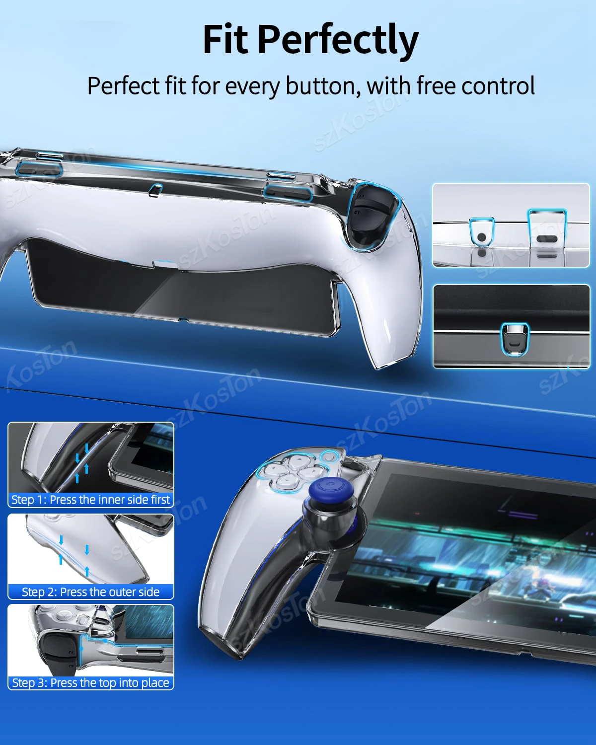 For PlayStation Portal Games Console 3in1 Accessories Bundle Clear Cover Set with Screen Protector for PS Portal Storage bag