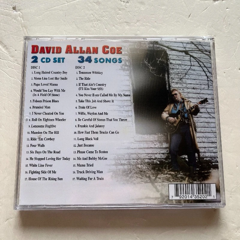 Classic David Allan Coe Original Outlaw of Country Music 2CD 34 Classic Country Tracks in A Romantic Tone Fan Music Gifts