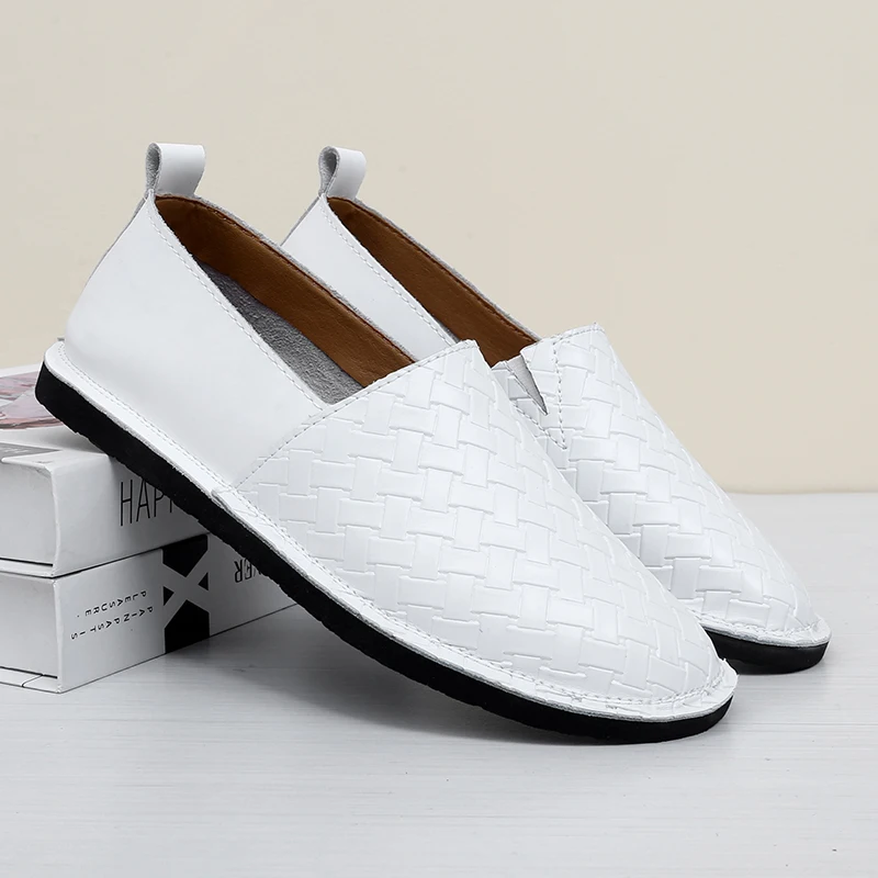 

Summer woven pattern loafers flat bottomed patchwork breathable comfortable personalized high-quality fashionable lazy shoes