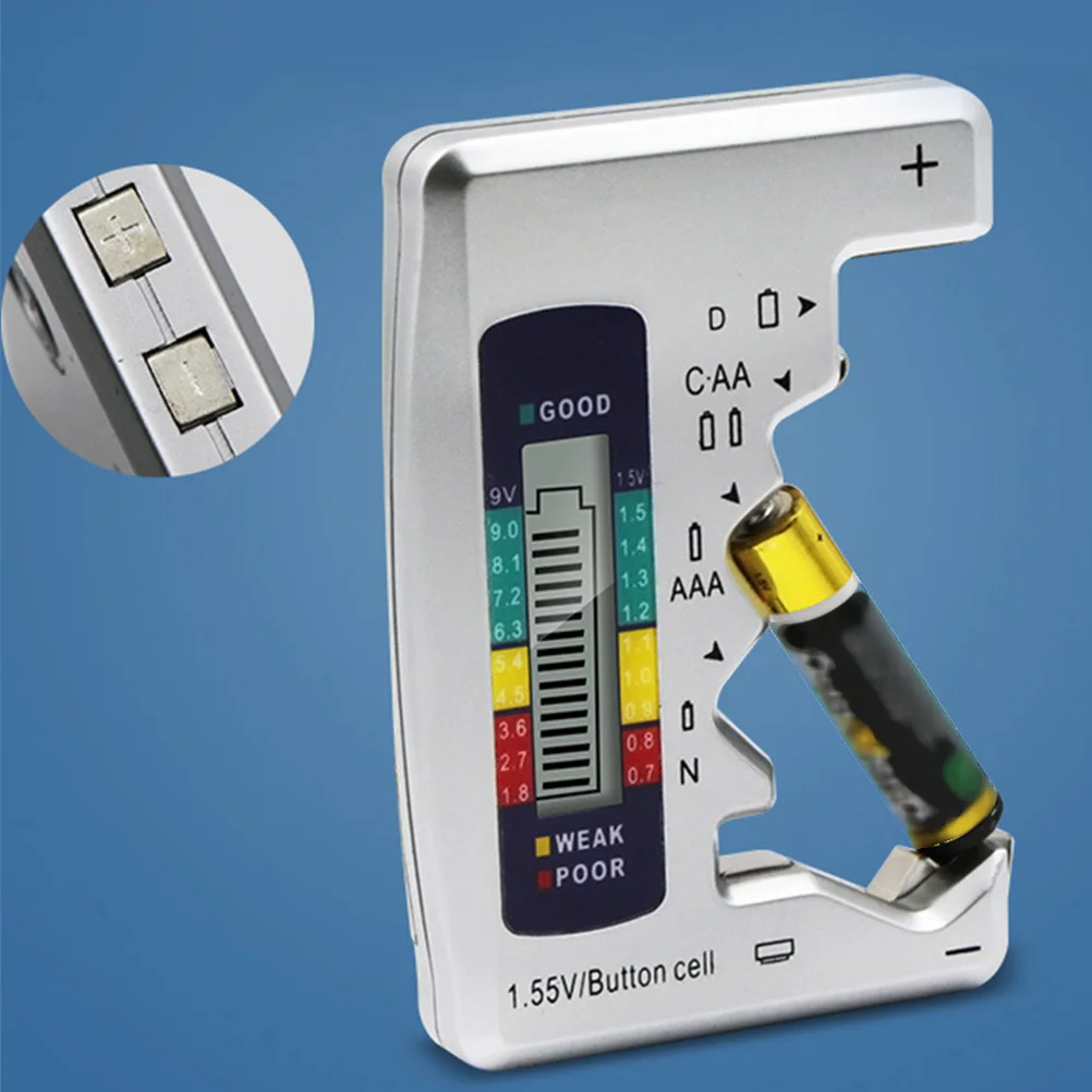 

Abs Digital Tester Portable Lcd Screen Checker For Home Outdoor Use Silver Power Level Indicator