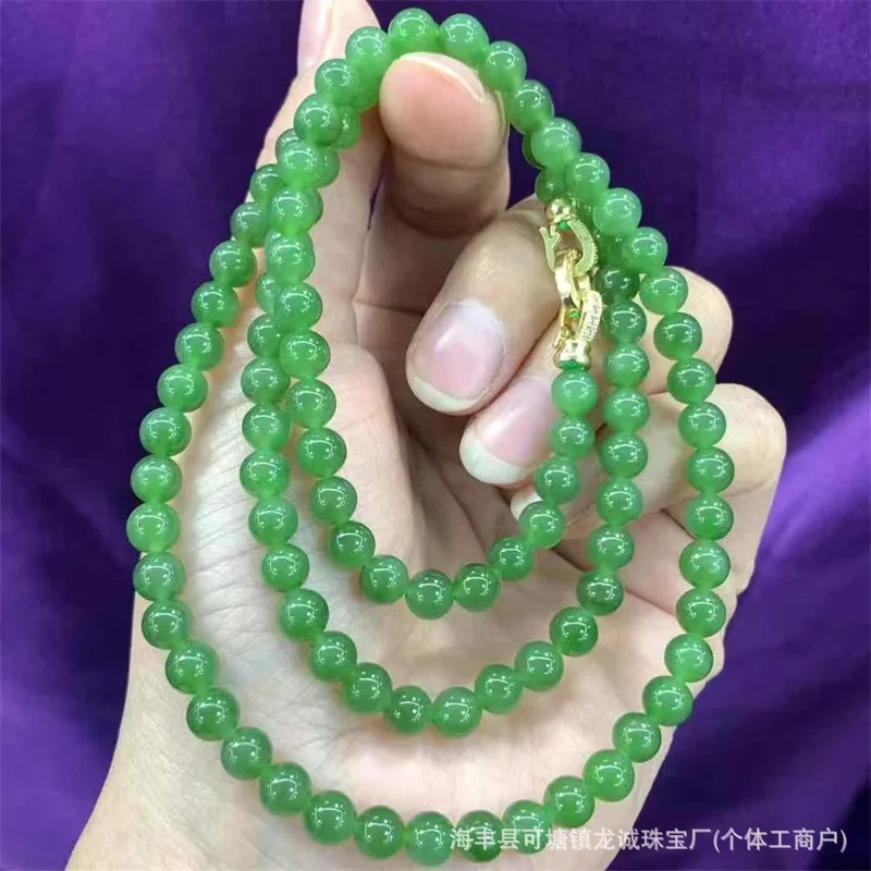 Factory Hetian Jade Old-Styled Bead Necklace Material Is Fine and Beautiful