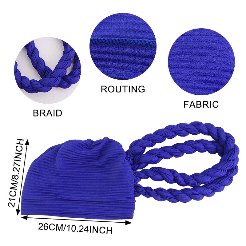 Women Turban Hijab Hats Double layer Fried Dough Twists African Head Wraps Breathable Turban Cap Chemo Cap Muslim Hats