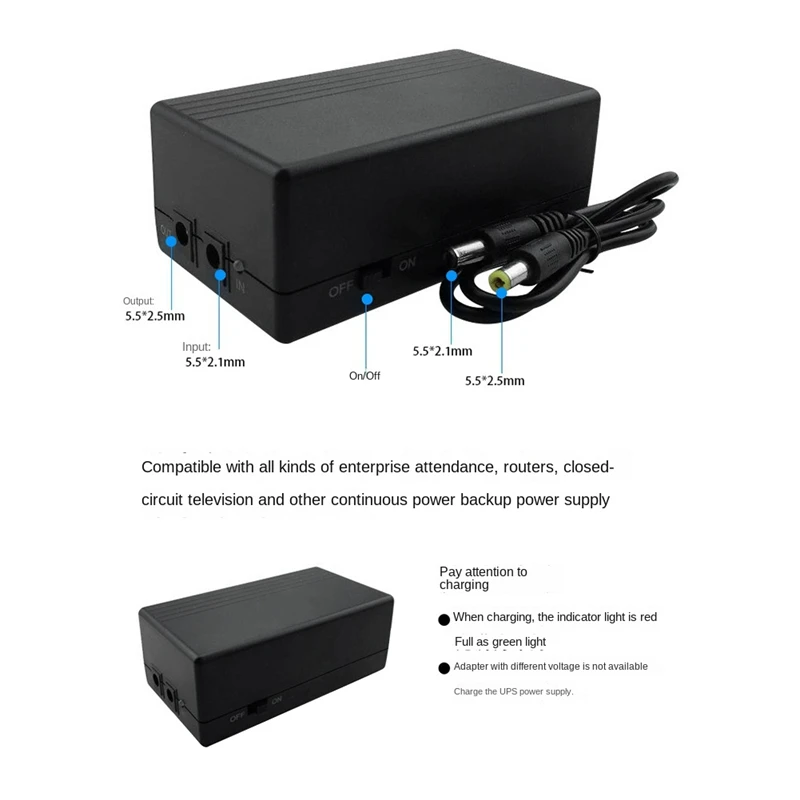 12V 2A Power Supply Mini UPS 12000Mah Battery Backup For CCTV&Wifi Router Emergency Supply