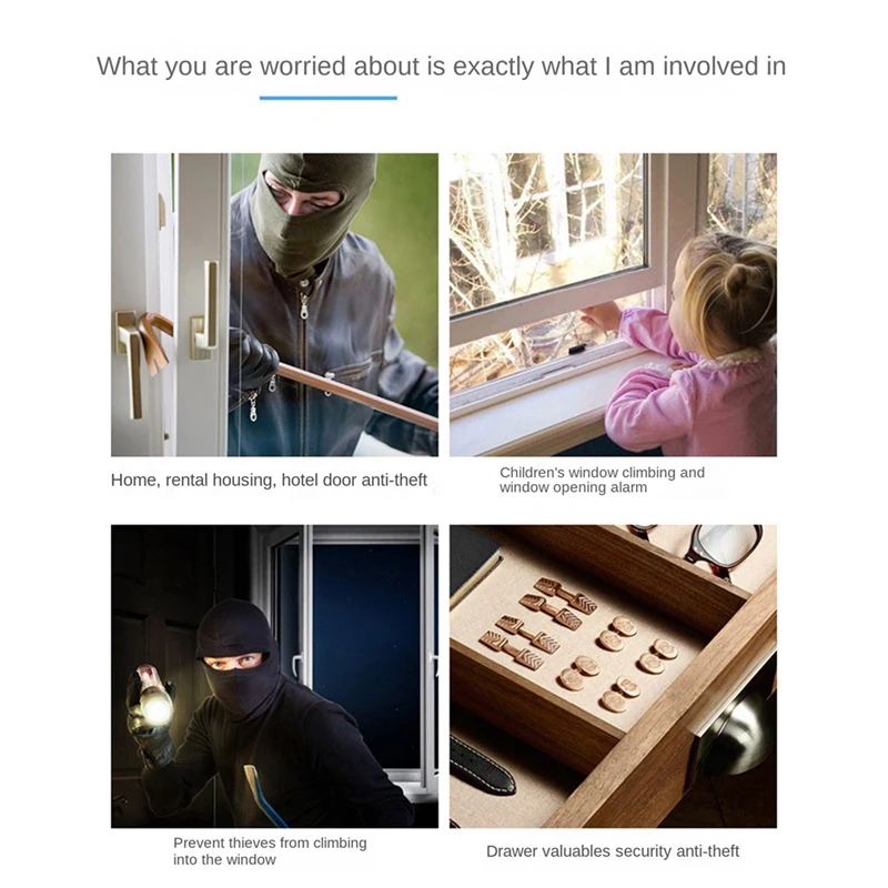 Tuya Wireless Smart Door Window Sensor System Remote Control Operation 130Db For Home Door Window