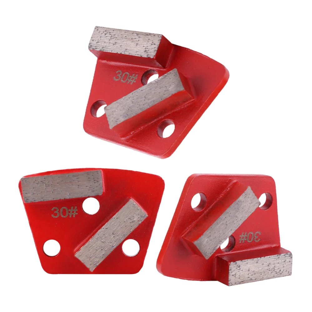 3Pcs Trapezoid Diamond Floor Grinding Pad Disc #30 Grit Metal Bond Scraper