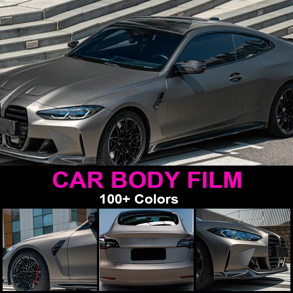 Car Wrap Vinyl Film PET Matte Charcoal Grey Scratch-Resistant Cover Auto Full Partial Body Motorcycle Vehicle Color Change Para