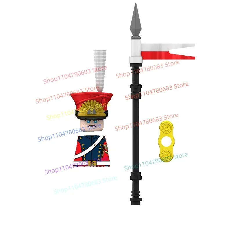 MOC 블록 N049-052 프랑스 기병 미니 피규어 조립 모델 디스플레이 애니메이션 만화 액세서리 장난감 선물 수집품