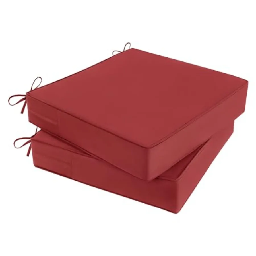 Outdoor Chair Cushions ch Waterproof Patio Furniture Cushions Set of 2 with Ties and Handle 3 Year Color Fastness Square Replac