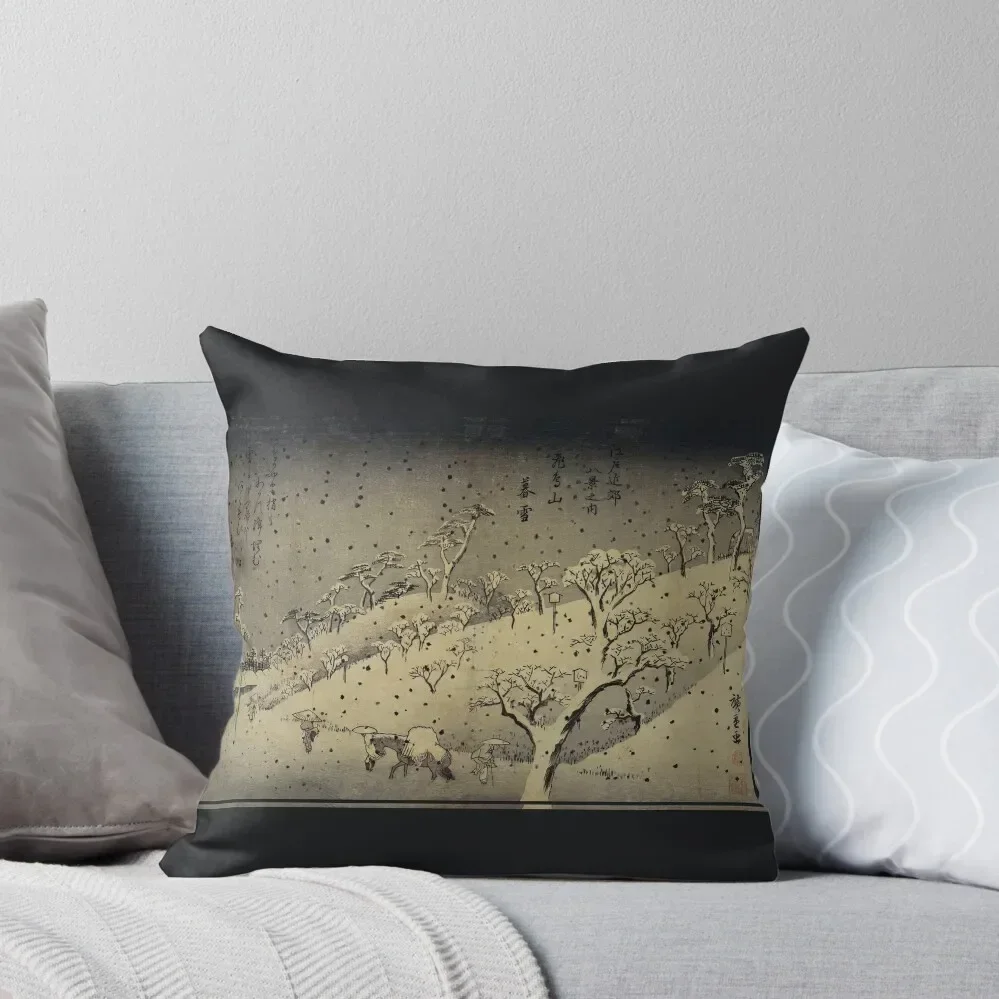 Eight Sights in the Environs of Edo 8 by Utagawa Hiroshige Throw Pillow Pillowcases For Pillows Cushions pillow