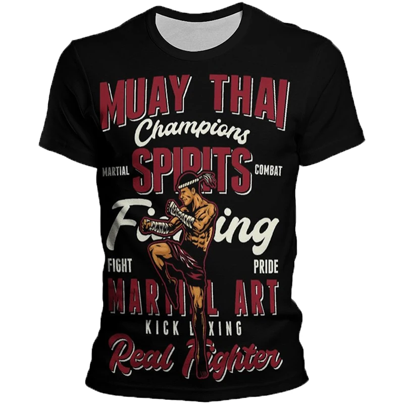 

Muay Thai Printing T Shirt Summer Men Breathable Sport Gym T-shirt Women Oversized Casual Short Sleeve Kids Pop Kawaii Tops Tee