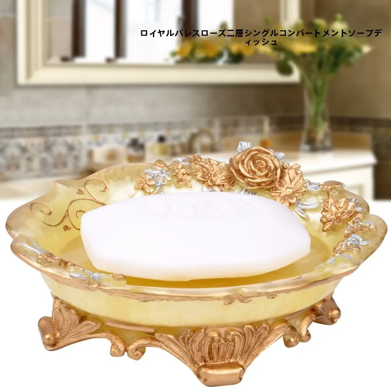 

Европейское мыло из смолы Di, двухслойное, большой размер, дренажная креативная мыльница, поднос для мыла, винтажная мыльница Batoom