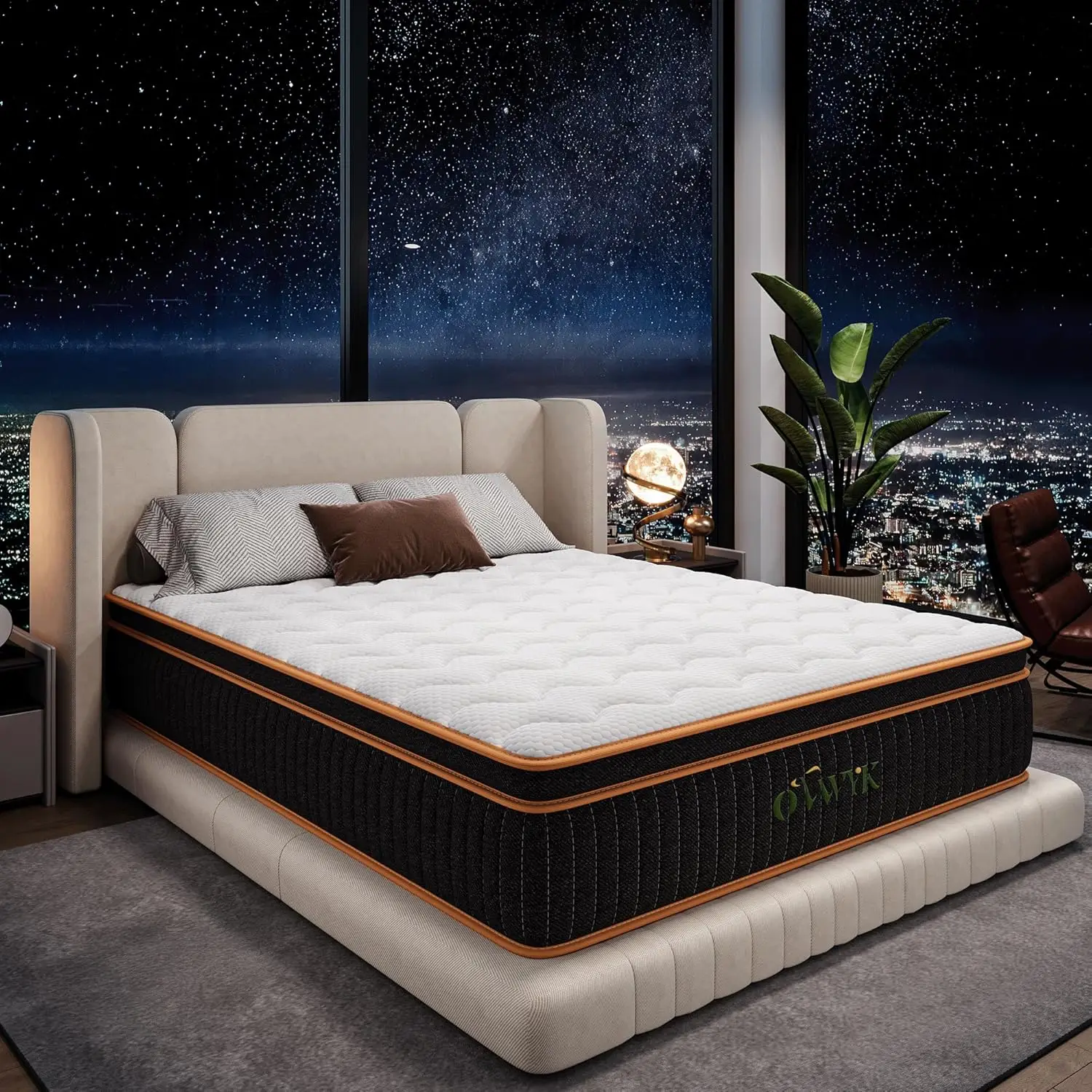 

Mattress 12 Inch, Hybrid Mattress Queen Size Bed in a Box, Memory Foam and Individual Pocket Springs, Edge Support, Motion Isola