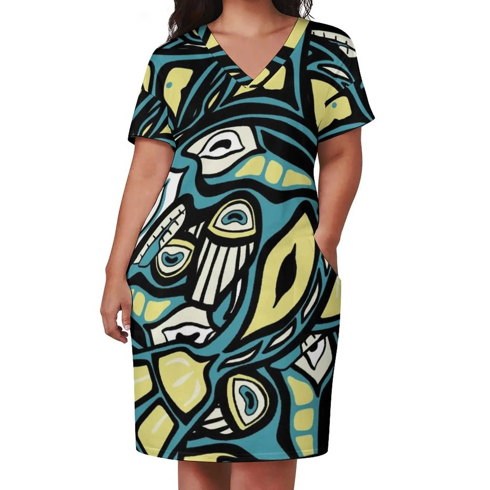 Layered Salish Whale Loose Pocket Dress elegant dress clothes for woman ladies dresses for women 2025