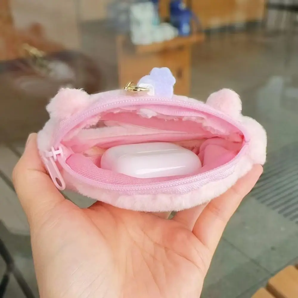 Poudres de pièces de monnaie en peluche Capybara ontari, portefeuille en peluche Capybara, sac à main doux de dessin animé, sac d'insigne transparent créatif rose, 03