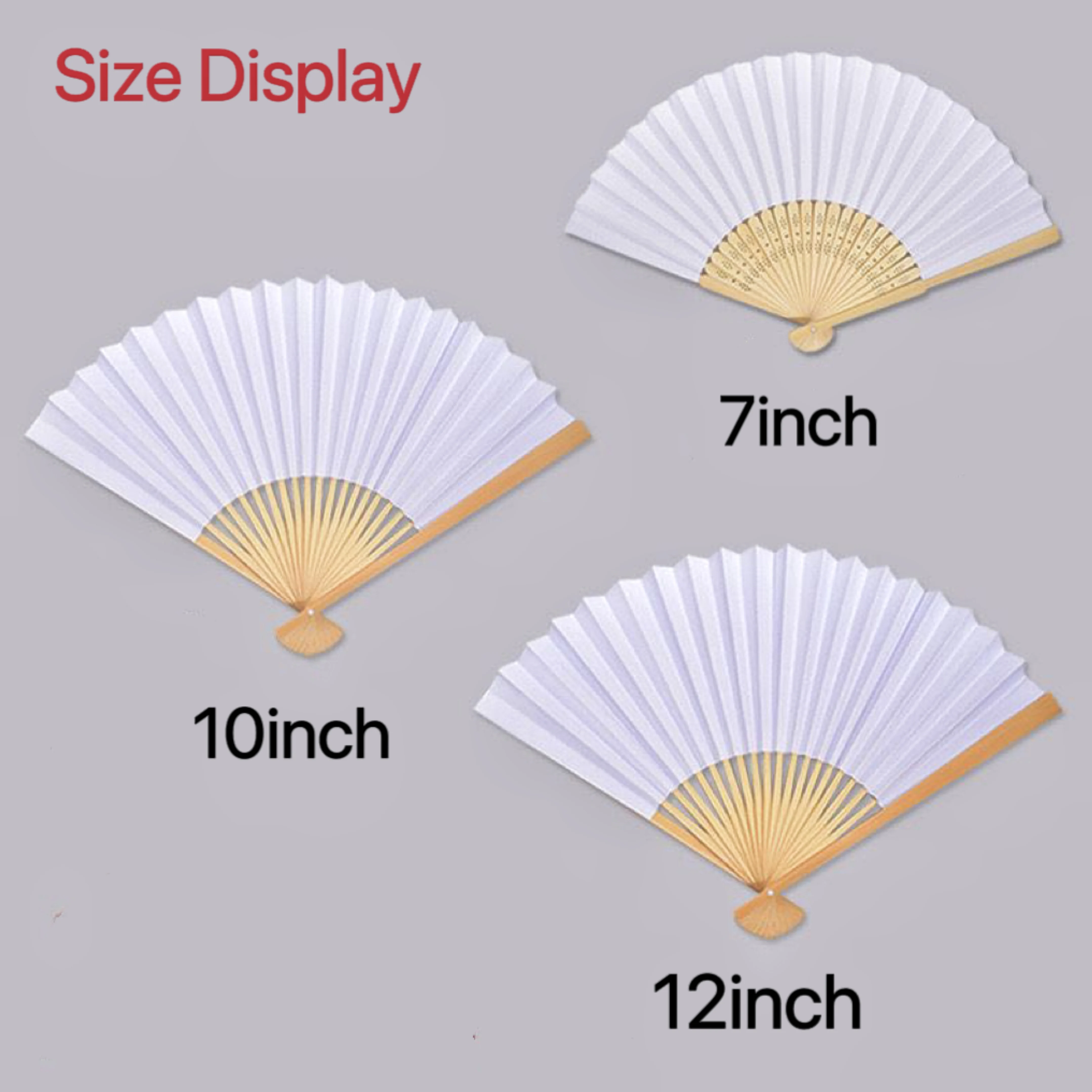 1pc DIY Blank White Folding Paper Fan Chinese Bamboo Fan Wedding Gift Hand Practice Calligraphy Drawing Painting Decoration